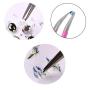 ZeroZ 2 Pcs Stainless Steel Tweezers for Eyelash Extensions Precision Electronics Nail Sticker Rhinestone Jewelry Anti-Static Non-Magnetic (Light Blue)