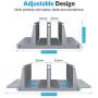 [Updated Dock Version] Vertical Laptop Stand, OMOTON Double Desktop Stand Holder with Adjustable Dock (Up to 17.3 inch), Fits All MacBook/Surface/Samsung/HP/Dell/Chrome Book (Grey)