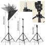 SH Photography Lighting Kit, 6.5x10FT/2x3m Background Support System 800W 5500K Softbox Umbrella Continuous Lighting Equipment, 2-in-1 Reflector, for Photos, Videos, Portraits and Product Shooting