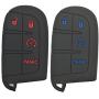 Coolbestda 2Pcs Rubber 4Buttons Smart Key Remote Fob Cover Case Skin Jacket Keyless Protector Bag for Dodge Durango Journey Dart Challenger Jeep Renegade Fiat