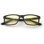 J+S Vision Blue Light Shield Computer Reading/Gaming Glasses - 0.0 Magnification - Anti Blue Light 100% UV Protection - High Definition Lens, Classic Rectangle Glossy Black Frame