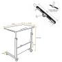 DlandHome 23.6 Inches Medium Size Mobile Side Table, Adjustable Movable w/Tablet Slot & Wheels, Portable Laptop Stand for Bed Sofa, 05#3-60B Black