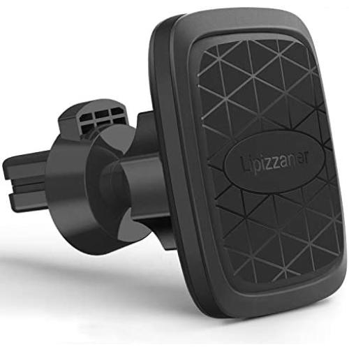 Car Phone Mount, Lipizzaner Magnetic Phone Car Mount, Air Vent Phone Holder for Car, One Hand Operation and One Second Installation, Strong 6 Magnet Suction, with 4 Metal Plates - Black