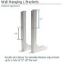 Elite Screens 12'' White Universal Projector Screen L-Brackets, Reinforced Single Metal Welded Construction, Wall or Ceiling Mount - Includes Hooks and Hardware, Model: ZVMAXLB12-W