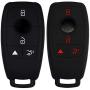 Lcyam Silicone Remote Key Fob Covers Smooth Soft Rubber Case Fits for Mercedes-Benz A220 E63S AMG E-Class GLE 350 4MATIC 2019 2020 2021 (Black Black model 2)