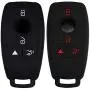 Lcyam Silicone Remote Key Fob Covers Smooth Soft Rubber Case Fits for Mercedes-Benz A220 E63S AMG E-Class GLE 350 4MATIC 2019 2020 2021 (Black Black model 2)