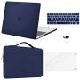 MOSISO Compatible with MacBook Pro 13 inch Case 2016-2020 Release A2338 M1 A2289 A2251 A2159 A1989 A1706 A1708, Plastic Hard Shell Case&Bag&Keyboard Skin&Webcam Cover&Screen Protector, Navy Blue
