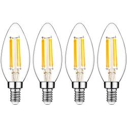 E14 LED Bulb, Dimmable with Dimmer Switch, 110v, 300 Lumens, 2700k, 4w, 40w Equivalent, Best Replacement for Halogen and Incandescent Bulb, Candelabra LED Bulbs, 4 Pack