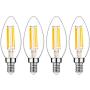 E14 LED Bulb, Dimmable with Dimmer Switch, 110v, 300 Lumens, 2700k, 4w, 40w Equivalent, Best Replacement for Halogen and Incandescent Bulb, Candelabra LED Bulbs, 4 Pack