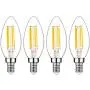 E14 LED Bulb, Dimmable with Dimmer Switch, 110v, 300 Lumens, 2700k, 4w, 40w Equivalent, Best Replacement for Halogen and Incandescent Bulb, Candelabra LED Bulbs, 4 Pack