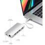 Satechi Aluminum Multi-Port Adapter V2-4K HDMI (60Hz), Gigabit Ethernet, USB-C Pass-Through, SD/Micro Card Readers, USB 3.0 - Compatible with 2020 MacBook Pro, 2020 MacBook Air (Silver)