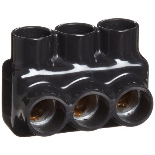 Morris Products 97573 Multi-Cable Connector, Insulated, Single Entry, Black, 3 Ports, 750 - 250 Wire Range, 5/16'' Allen Hex 3 Ports, 750 - 250 Wire Range, 5/16'' Allen Hex