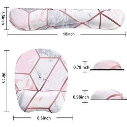 Anyshock Keyboard Wrist Rest Set and Ergonomic Mouse Pad with Wrist Support Memory Foam Filled Non Slip Durable Comfortable Lightweight Wrist Pad for Easy Typing & Pain Relief (Colorful Marble)