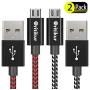 PS4 Controller Charger Charging Cable – 2 Pack 10FT Nylon Braided Micro USB 2.0 High Speed Data Sync Cord for Playstation 4, PS4 Slim/Pro, Xbox One S/X Controller, Android Phones (2 Pack)