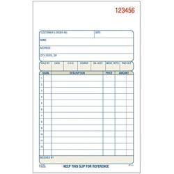 Adams Sales Order Book, 2-Part, Carbonless, White/Canary, 4-3/16 x 7-3/16 Inches, 50 Sets per Book (DC4705)
