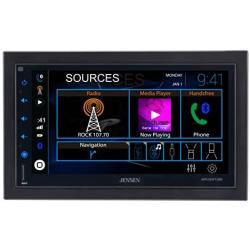 Jensen CMN86 6.8 inch LED Multimedia Touch Screen Double Din Car Stereo |Built-in Navigation | Push to Talk Assistant | Bluetooth | Steering Wheel Control | Front & Rear Camera Inputs | USB & microS