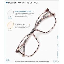 Gaoye 2 Pack Blue Light Blocking Glasses Women Men, Fashion Square Computer Gaming Eyeglasses Spring Hinge Anti UV & Glare
