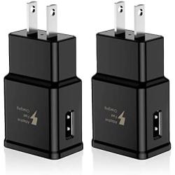 Adaptive Fast Charging Wall Charger Adapter Compatible Samsung Galaxy S6 S7 S8 S9 S10 / Edge/Plus/Active, Note 5,Note 8, Note 9,LG G5 G6 G7 V20 V30 ThinQ Plus EP-TA20JBE Quick Charge (2 Pack)