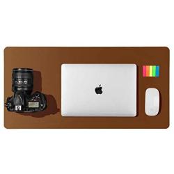 Leather Desk Pad Protector,Mouse Pad,Office Desk Mat,Non-Slip PU Leather Desk Blotter,Laptop Desk Pad,Waterproof Desk Writing Pad for Office and Home (Brown,23.6'' x 13.7'')