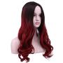 SinRany Women Long Wave Ombre Brown Dark Red Wig Halloween Cosplay Costume Hair