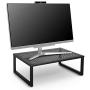Simple Trending Monitor Stand Riser, Metal Desk Organizer Stand with Anti-Slip Suction Cup for Laptop, Computer, iMac, Pc, Printer, Black