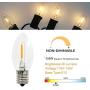 EMITTING Waterproof C9 Replacement LED Light Bulbs –0.6W Equivalent to 7W, White Warm 2700K Outdoor String Lights Vintage LED Filament Bulb, E17 Base Edison LED Light Bulbs, Clear Glass (C9-25PACK)