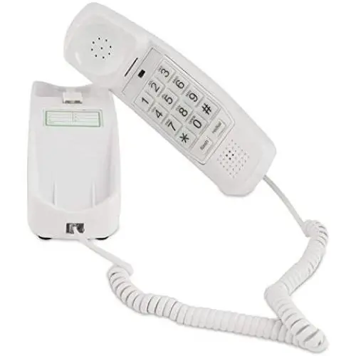 Corded Phone - Phones for Seniors - Phone for Hearing impaired - Choctaw White - Retro Novelty Telephone - an Improved Version of The Princess Phones in 1965 - Style Big Button - iSoHo Phones