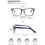 livho 2 Pack Blue Light Blocking Glasses, Computer Reading/Gaming/TV/Phones Glasses for Women Men,Anti Eyestrain & UV Glare (Leopord+Blue Purple)