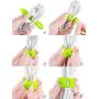 ELFRhino Cord Organizer Cable Straps Clips Wire Ties Charging Cord Power Cord Earphone Headphone Wrap Winder Holder Keeper Manager Management(Set of 3, Green)
