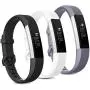 Pack 3 Replacement Band Compatible for Fitbit Alta Bands/Fitbit Alta HR Bands, Adjustable Replacement Soft Silicone Sport Bands for Woman and Men (Large, Black+White+Grey)