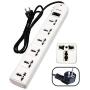 KRIEGER Universal Power Strip AC 220-240V Surge Protector With Heavy Duty German Schuko Plug For Computer, Printers, 6 Universal AC Outlets - Type E/F