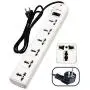 KRIEGER Universal Power Strip AC 220-240V Surge Protector With Heavy Duty German Schuko Plug For Computer, Printers, 6 Universal AC Outlets - Type E/F