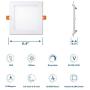 ANC 6 inch 120V IC Rated LED Recessed Low Profile Square Panel Light, Dimmable Wafer Light, 12W 5000K 900lm Canless Downlight, ETL Listed 6 Pack