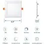 ANC 6 inch 120V IC Rated LED Recessed Low Profile Square Panel Light, Dimmable Wafer Light, 12W 5000K 900lm Canless Downlight, ETL Listed 6 Pack
