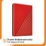 WD 2TB My Passport Portable External Hard Drive, Red - WDBYVG0020BRD-WESN