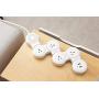 Flexible Power Strip Surge Protector 6Ft 4 Outlet 2USB Suitable for Home and Office. (White)