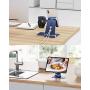 Cell Phone Stand for Apple Watch - OMOTON 2 in 1 Aluminum Foldable Charging Dock Stand for Apple Watch 5/4/3/2/1 and iPhone 11/11 Pro/11 Pro Max/XR/Xs/Xs Max (Deep Navy)