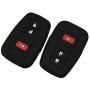 Lcyam 2Pcs Black Soft Material Silicone Key Fob Cover Case 3 Buttons Fits for Toyota Avalon Corolla Camry RAV4 Prius Smart Keyless Remote