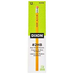 Dixon No. 2 Yellow Pencils, Wood-Cased, Black Core, 12-Count (14402)
