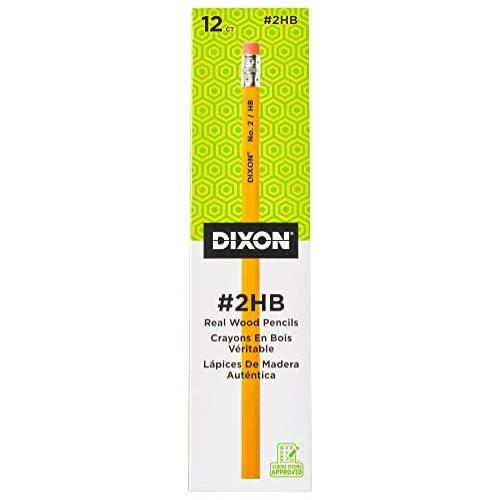 Dixon No. 2 Yellow Pencils, Wood-Cased, Black Core, 12-Count (14402)