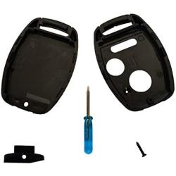 This 3 Buttons Replacement for Key Fob Keyless Entry Remote Shell Case with Screwdriver Fit for Honda Accord Crosstour/Civic/CR-V/CR-Z/Fit/Odyssey (2+1 Buttons, Black)