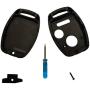 This 3 Buttons Replacement for Key Fob Keyless Entry Remote Shell Case with Screwdriver Fit for Honda Accord Crosstour/Civic/CR-V/CR-Z/Fit/Odyssey (2+1 Buttons, Blue+Black)