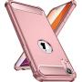 iPhone XR Case with Card Holder and[Screen Protector Tempered Glass x2Pcs] SUPBEC Protective Ultra-Thin-Slim Cover with Silicone TPU Shockproof Rubber Wallet Case for iPhoneXR 6.1''-Rose Gold