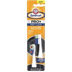 Arm & Hammer Spinbrush PRO+ Deep Clean Powered Toothbrush Replacement Brush Heads (Refills), Soft, 2 Count