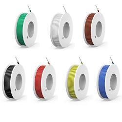 18 awg Solid Wire kit Electrical Wire Cable 7 Colors 16.5ft Each Spool 18 Gauge 0.8mm² Hook up UL1007 Tinned Copper Wire breadboard Wire for DIY