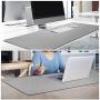Cacoy 51.2x23.6inch Desk Pad Blotter Waterproof PU Leather Desk Mat Protector Super Large Perfect Desk Writing Mat for Office and Home - Grey (130x60cm)