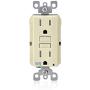 Leviton GFWT1-I Self-Test SmartlockPro Slim GFCI Weather-Resistant and Tamper-Resistant Receptacle with LED Indicator, 15 Amp, Ivory