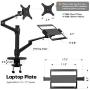 viozon Monitor and Laptop or Tablet Mount, 3-in-1 Adjustable Dual Arm Desk Stands Monitor Arm for 17-32 Computer Screens, Tablet Arm for 4-13 Tablet&Phone Extra Tray Fits 12-17 Laptop (OL-3T-BR)