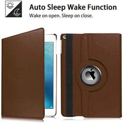 CenYouful iPad Case Fit 2018/2017 iPad 9.7 6th/5th Generation - 360 Degree Rotating iPad Air Case Cover with Auto Wake/Sleep Compatible with Apple iPad 9.7 Inch 2018/2017 (Brown)