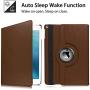CenYouful iPad Case Fit 2018/2017 iPad 9.7 6th/5th Generation - 360 Degree Rotating iPad Air Case Cover with Auto Wake/Sleep Compatible with Apple iPad 9.7 Inch 2018/2017 (Brown)